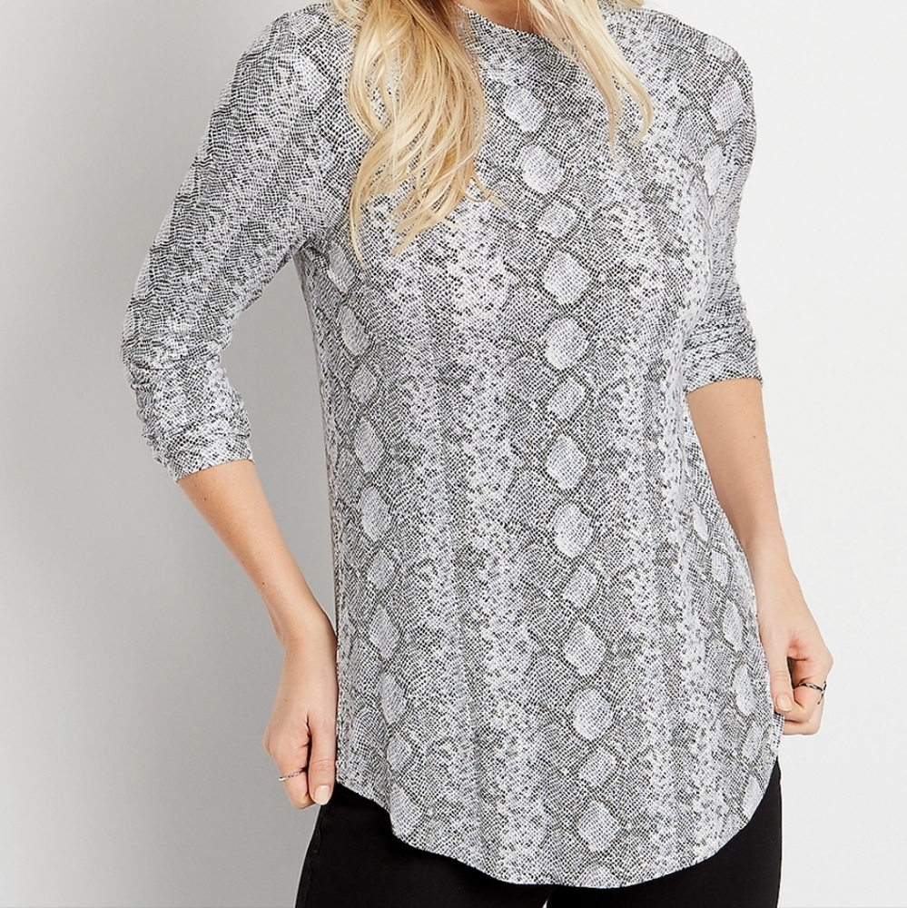 Maurices Women's Snakeskin Mock turtleneck